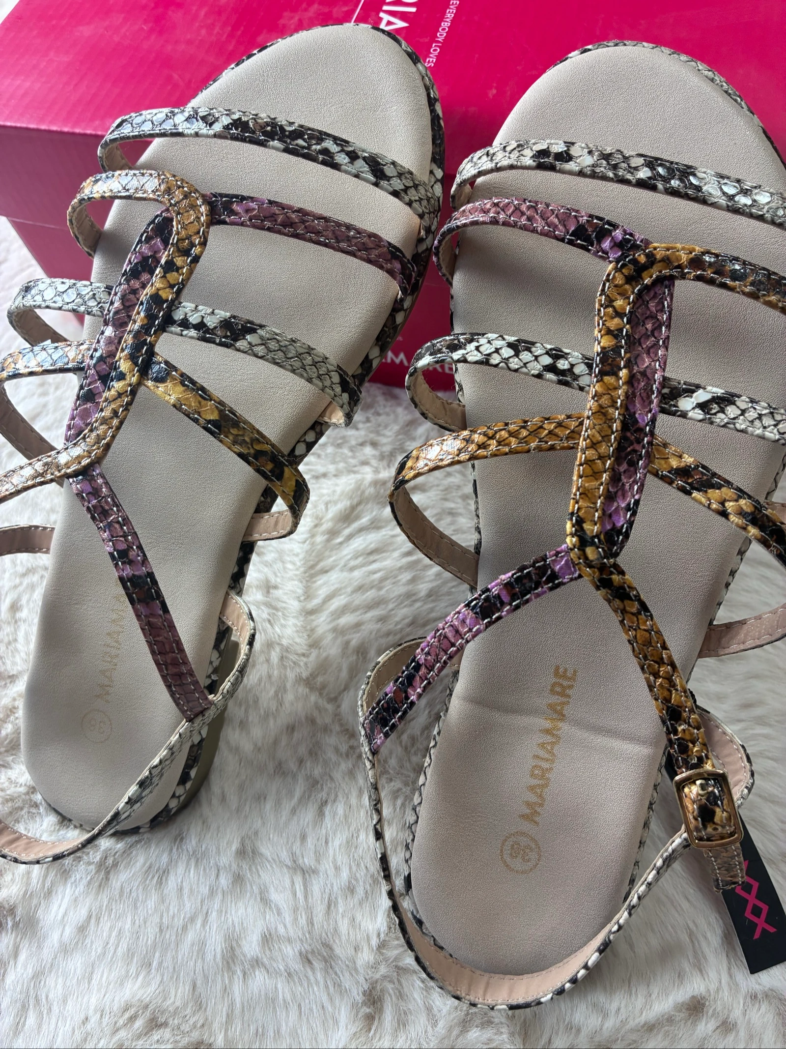 Sandalias planas Mariamare efecto pitón / serpiente T.36 - Nuevas – photo 2